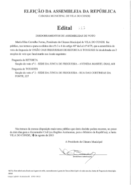 DESDOBRAMENTOS DE ASSEMBLEIAS DE VOTO Maria Elisa