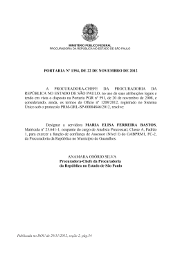 Portaria nº 1354, de 22 de novembro de 2012 - MPF SP