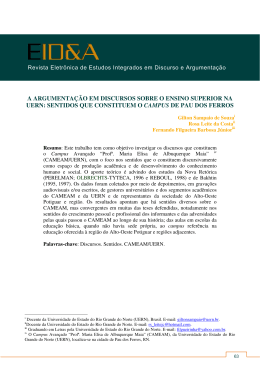 a argumenta&ccedil;&atilde;o em discursos sobre o ensino superior na uern