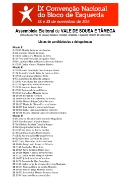 Listas candidatas na Assembleia Eleitoral do Sousa