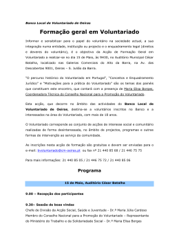 Forma&ccedil;&atilde;o geral em Voluntariado