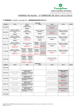 HOR&Aacute;RIO DE AULAS PARA O 1&ordm; SEMESTRE DE 2004