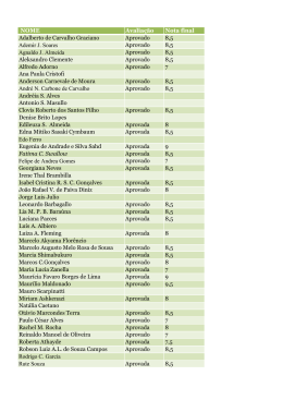 NOME Avalia&ccedil;&atilde;o Nota final Adalberto de Carvalho Graciano