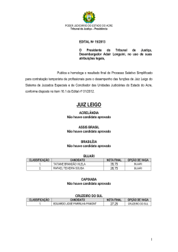 Resultado final - Tribunal de Justi&ccedil;a do Estado do Acre