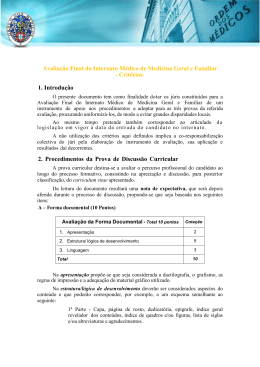 Avalia&ccedil;&atilde;o Final do Internato M&eacute;dico de Medicina Geral
