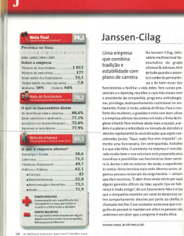 As 150 Melhores Empresas para Voc&ecirc; Trabalhar &ndash; Janssen Cilag