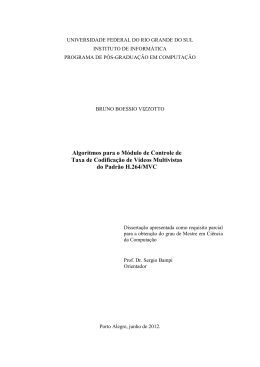 Algoritmos para o M&oacute;dulo de Controle de Taxa de Codifica&ccedil;&atilde;o de