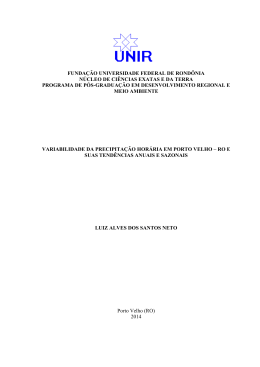 variabilidade da precipita&ccedil;&atilde;o hor&aacute;ria em porto velho