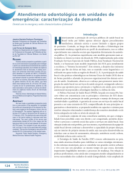 Atendimento odontológico em unidades de emergência