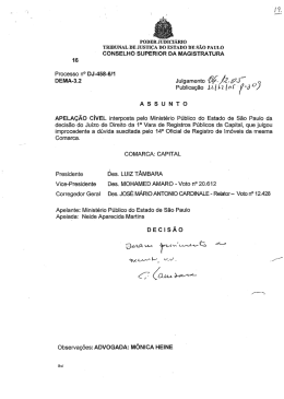 Legitimidade do MP para se manifestar em