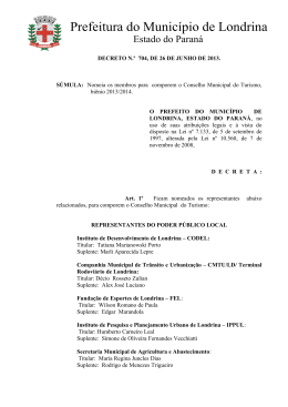 Decreto de Nomea&ccedil;&atilde;o dos Membros do CONTUR