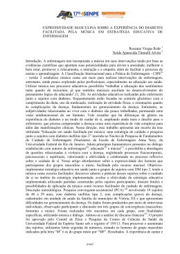 expressividade masculina sobre a experi&ecirc;ncia do