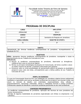 Semin&aacute;rios de Pesquisa em Jornalismo