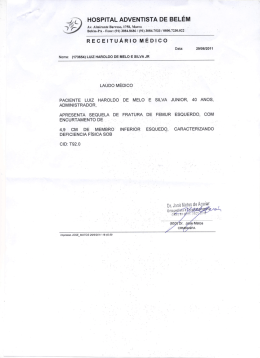 . HOSPITAL ADVENTISTA DE BEL&Eacute;M - Instituto Aprender e Trabalhar