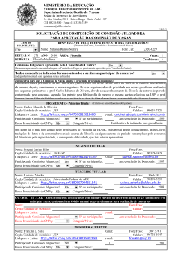 Comiss&atilde;o julgadora para concurso Edital 271/2014 - CCNH