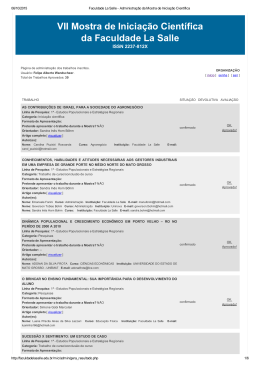 VII Mostra de Inicia&ccedil;&atilde;o Cient&iacute;fica da Faculdade La