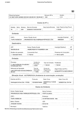 Portal da Nota Fiscal Eletr&ocirc;nica Chave de Acesso N&uacute;mero NF-e