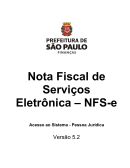 Nota Fiscal Eletrônica de Serviços – NF-e - Passo a Passo