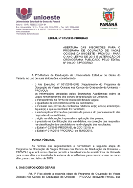 Abertura de Inscri&ccedil;&otilde;es para a Segunda Etapa