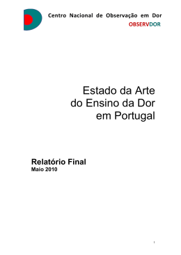 Estado da Arte do Ensino da Dor em Portugal - Direcção