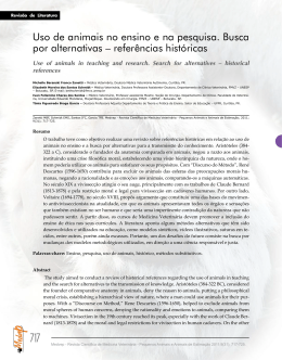Uso de animais no ensino e na pesquisa. Busca por
