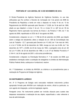 PORTARIA N&ordm; 1.631/ANVISA, DE 16 DE NOVEMBRO DE 2010. O
