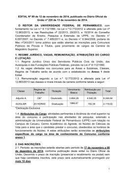 Edital - Universidade Federal de Pernambuco