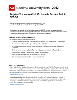 Projetos Vi&aacute;rios No Civil 3D: Nota de Servi&ccedil;o Padr&atilde;o DER/SP