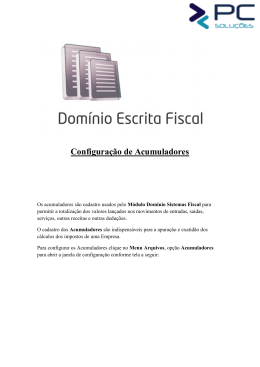 Configura&ccedil;&atilde;o de Acumuladores