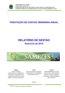 relat&oacute;rio de gest&atilde;o - Subsecretaria de Planejamento, Or&ccedil;amento e