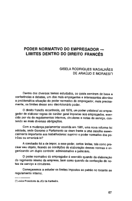 PODER NORMATIVO DO EMPREGADOR - LIMITES