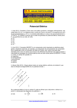 Eletrostática – Potencial Elétrico