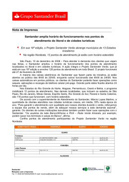 (10.12 Santander amplia hor&aacute;rio de funcionamento nos pontos de