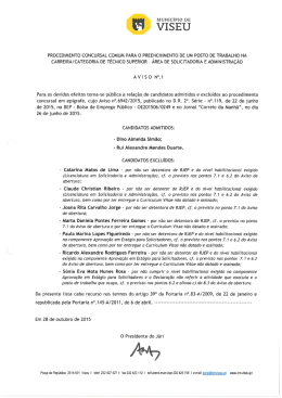 Aviso n.º 1