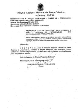 Ac&oacute;rd&atilde;o n. 25463 - Tribunal Regional Eleitoral de Santa Catarina