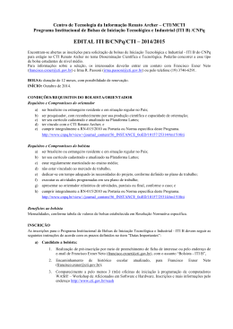 EDITAL ITI B/CNPq/CTI – 2014/2015