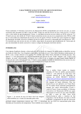 CARACTERSTICAS DAS NUVENS NA FORMA DE UMA LINHA DE