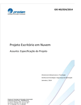 Projeto Escritório em Nuvem Projeto Escritório em Nuvem