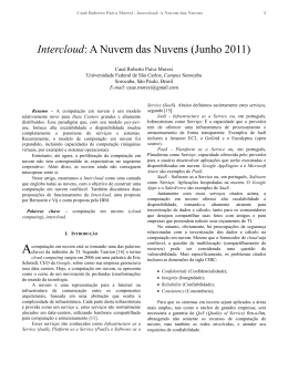 Intercloud: A Nuvem das Nuvens (Junho 2011)