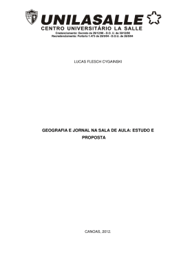 geografia e jornal na sala de aula: estudo e proposta