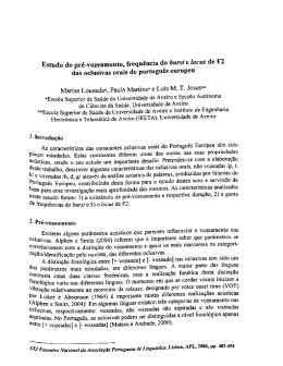 Estudo do pré-vozeamento, frequência do bursr e locus de F2 das