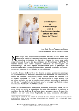 Contribuições da Fonoaudiologia para o Envelhecimento Ativo