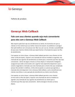 Genesys Web Callback