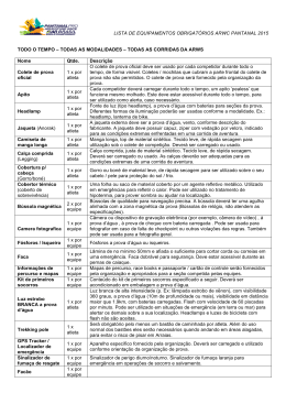 LISTA DE EQUIPAMENTOS OBRIGAT&Oacute;RIOS ARWC PANTANAL