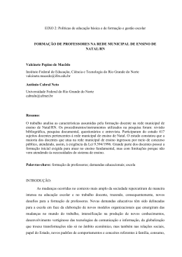forma&ccedil;&atilde;o de professores na rede municipal de ensino de