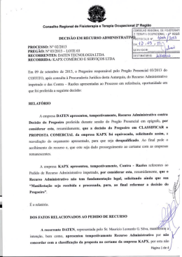 Decis&atilde;o do Pregoeiro