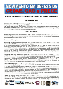 Informativo do Movimento em Defesa da CEDAE,CAC e