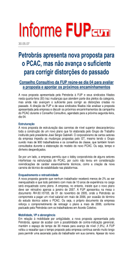 Petrobrás apresenta nova proposta para o PCAC, mas não avança