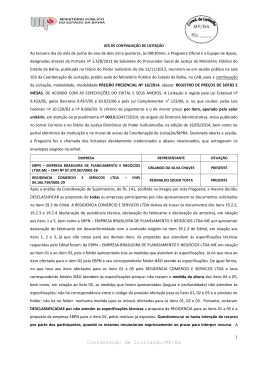 ata de abertura de licita&ccedil;&atilde;o - Minist&eacute;rio P&uacute;blico do Estado da Bahia