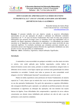 (7&ordm; ano e 8&ordm; ano) relacionados aos